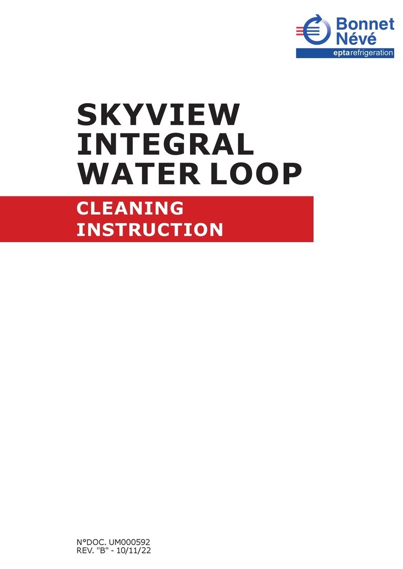 Bonnet Neve SKYVIEW INTEGRAL WATER LOOP Cleaning instruction