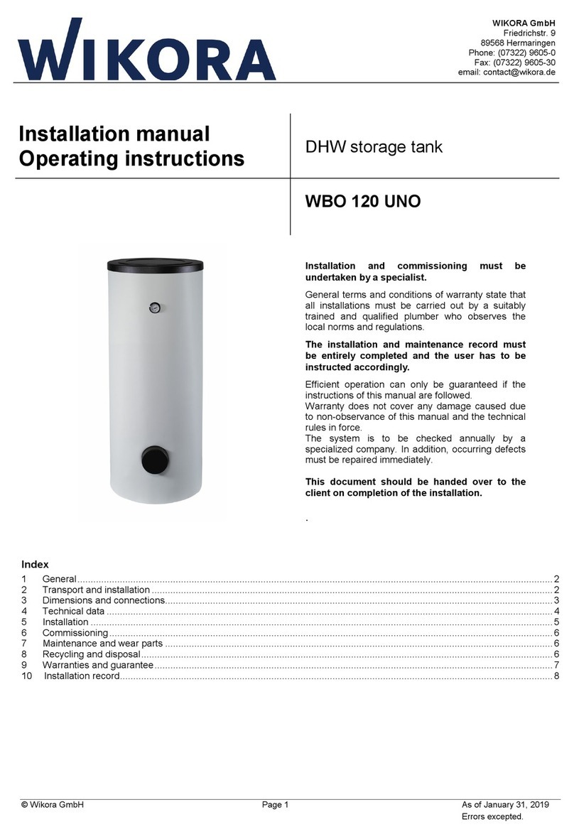 WIKORA WBO 120 UNO Installation manual operating instructions WIKORA WBO 120 UNO Installation manual operating instructions