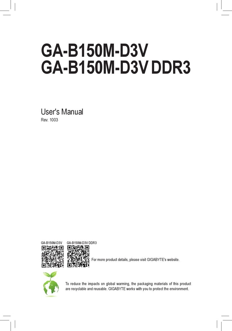 GIGA-BYTE TECHNOLOGY GA-B150M-D3V User manual