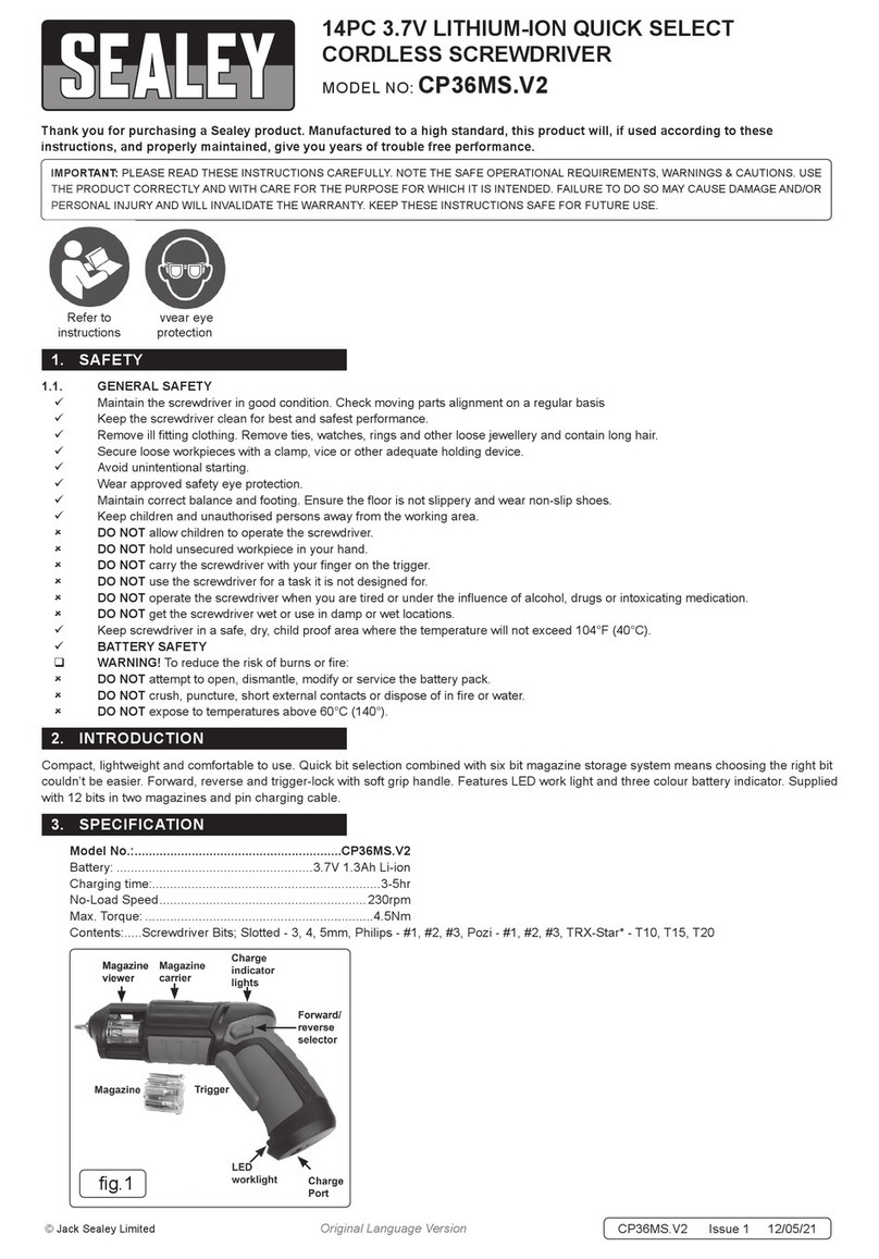Sealey CP36MS.V2 quick start guide