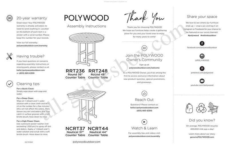 Polywood RRT236 User manual