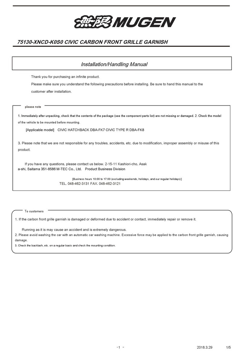 MUGEN 75130-XNCD-K0S0 Installation and handling manual
