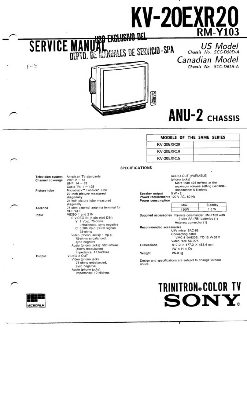 Sony Trinitron KV-20EXR20 User manual