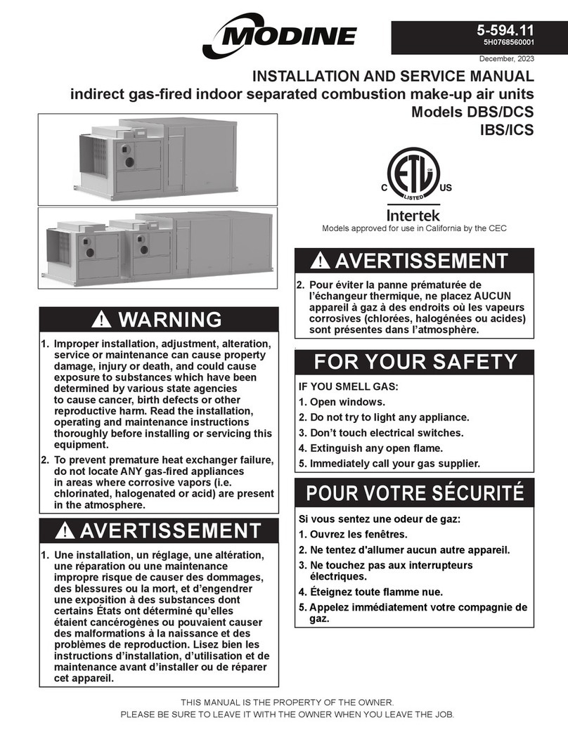 Modine Manufacturing DBS/DCS Installation and service manual