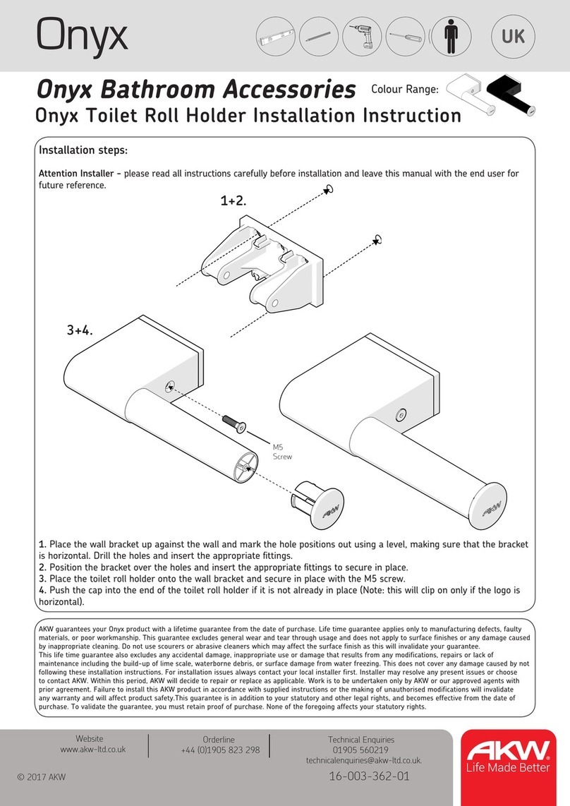 Akw Onyx Toilet Roll Holder installation instructions