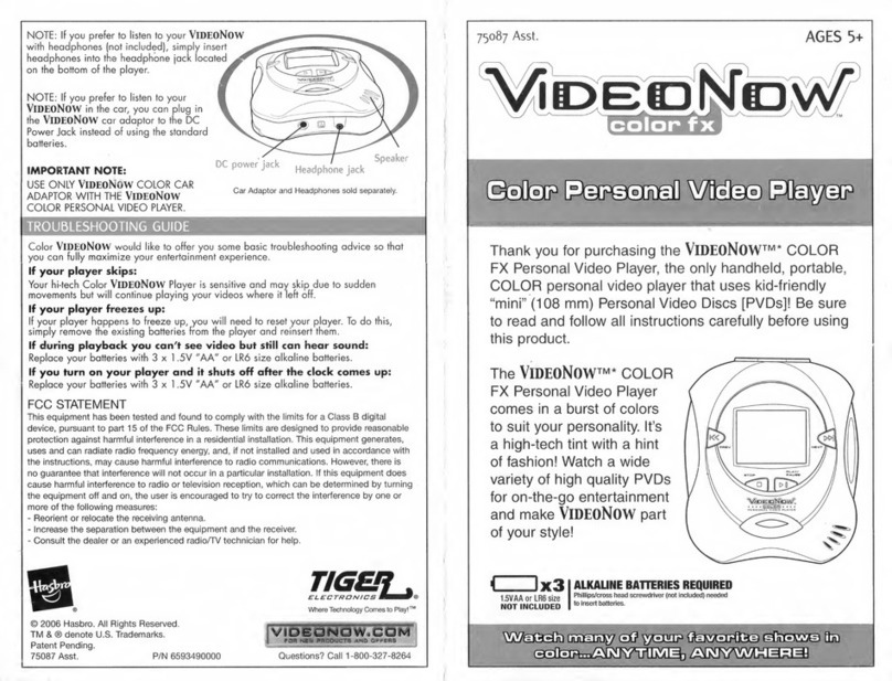 Hasbro VIDEONOW color fx quick start guide