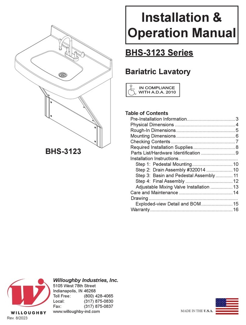 Willoughby Industries, Inc. BHS-3123 Series Installation & operation manual