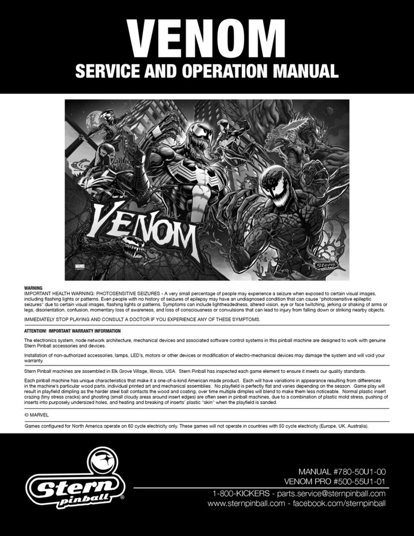 Stern Pinball VENOM PRO User manual