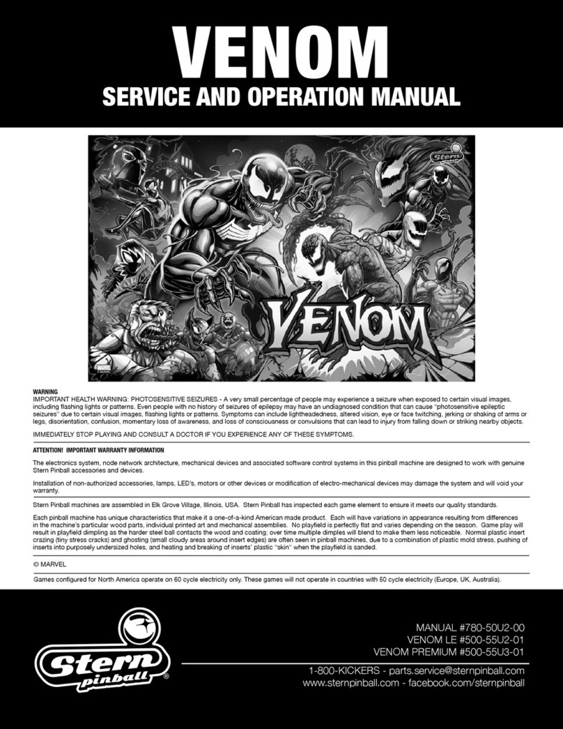 Stern Pinball VENOM LE User manual