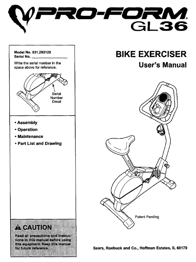 Sears PRO-FORM GL36 user manual