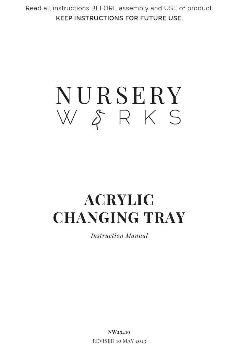 Nurseryworks ACRYLIC CHANGING TRAY User manual Nurseryworks ACRYLIC CHANGING TRAY User manual