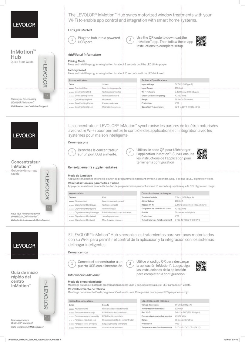 Levolor InMotion quick start guide Levolor InMotion quick start guide