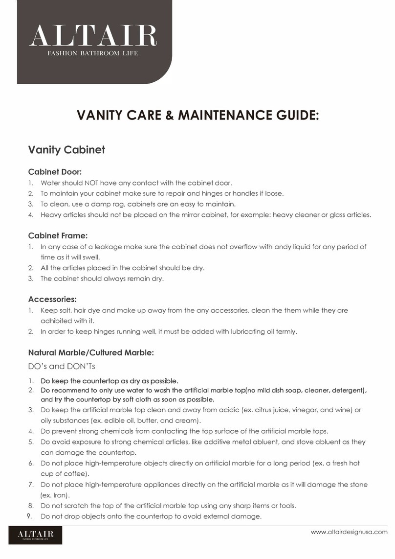 Altair 541048-GR-CA Product Care & Maintenance Guidelines