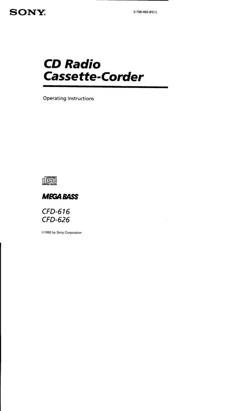 Sony MEGA BASS CFD-616 operating instructions