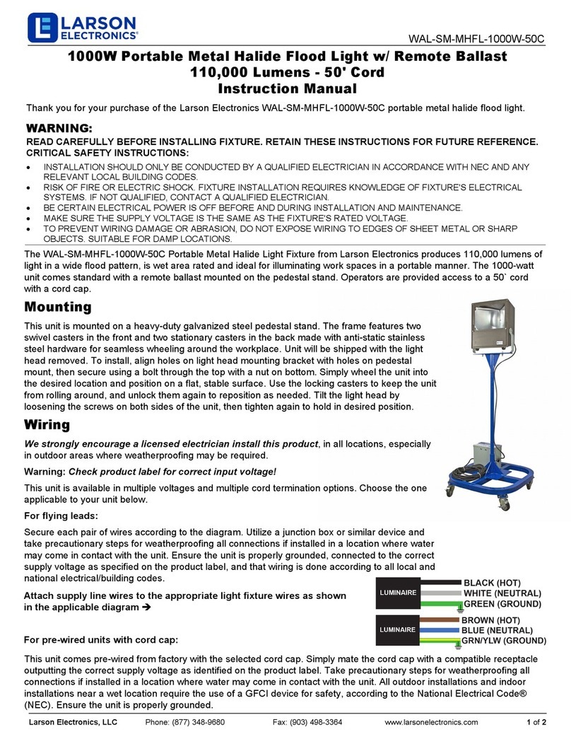 Larson Electronics WAL-SM-MHFL-1000W-50C instruction manual