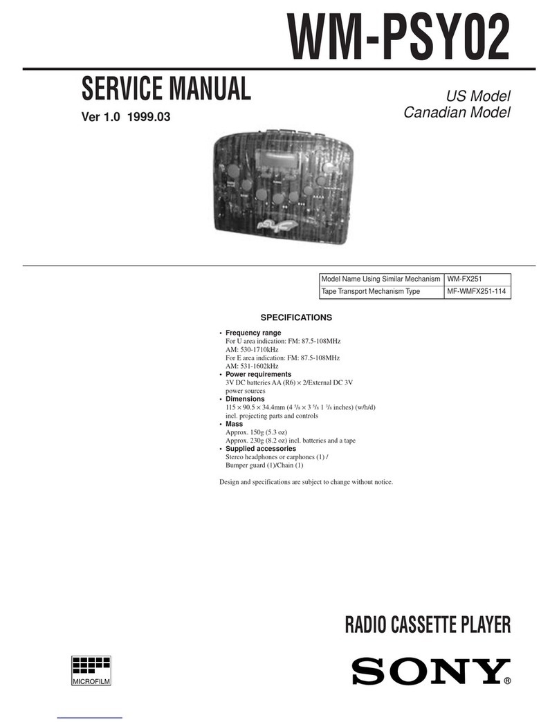 Sony Walkman WM-PSY02 User manual