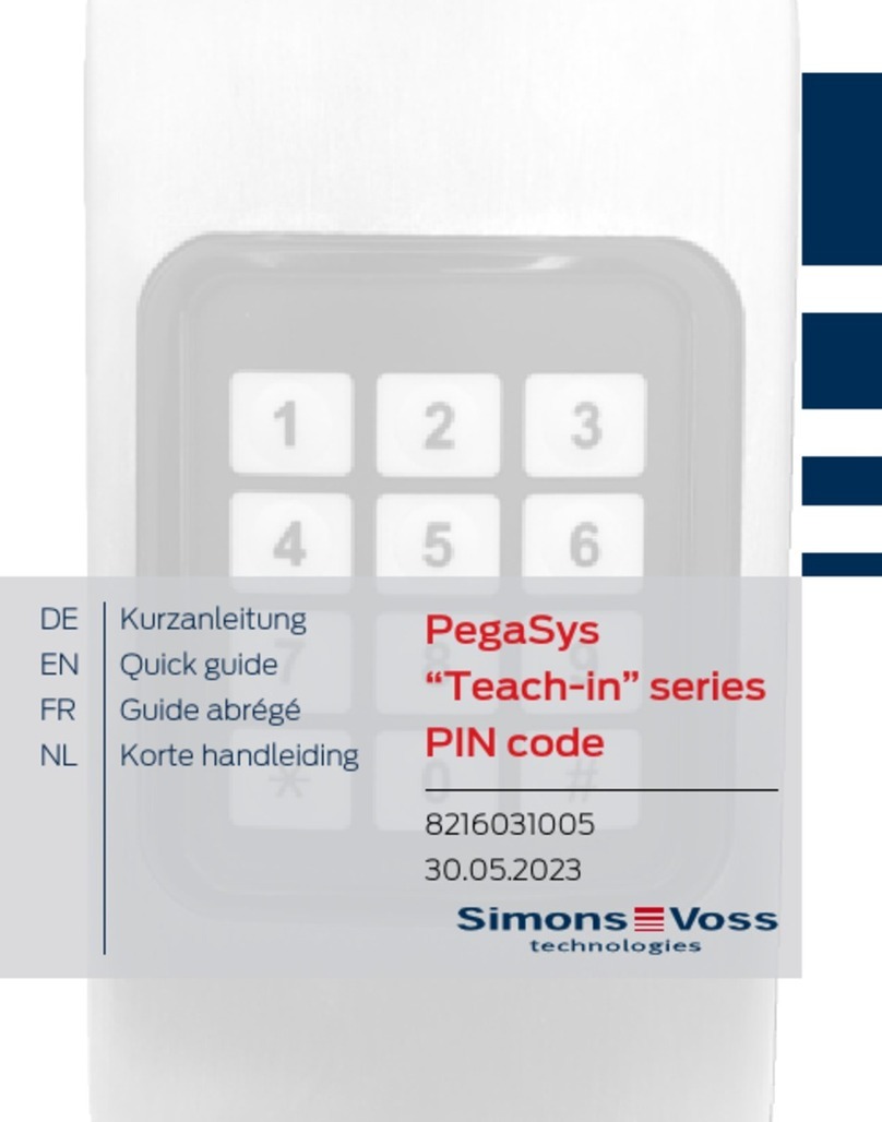 Simons Voss PEGASYS Teach-in Series User manual