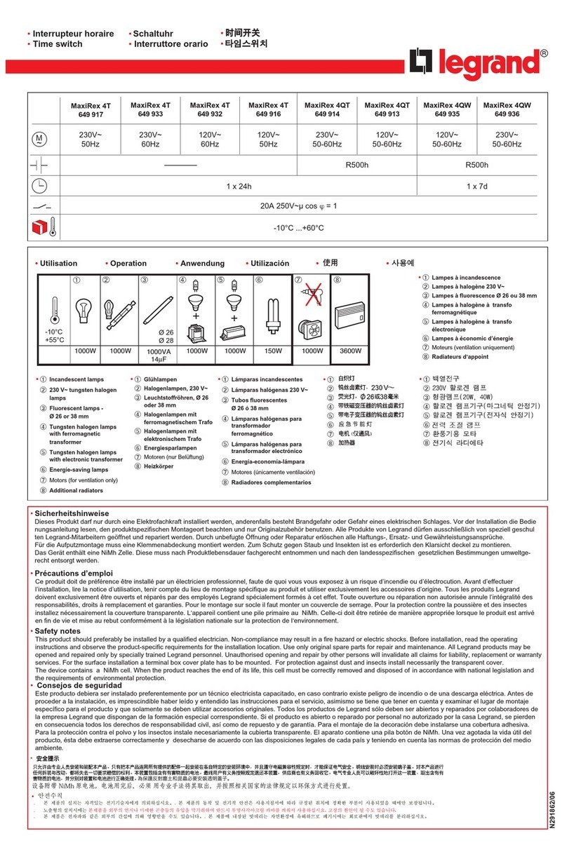 LEGRAND MaxiRex 4T 649 917 User manual