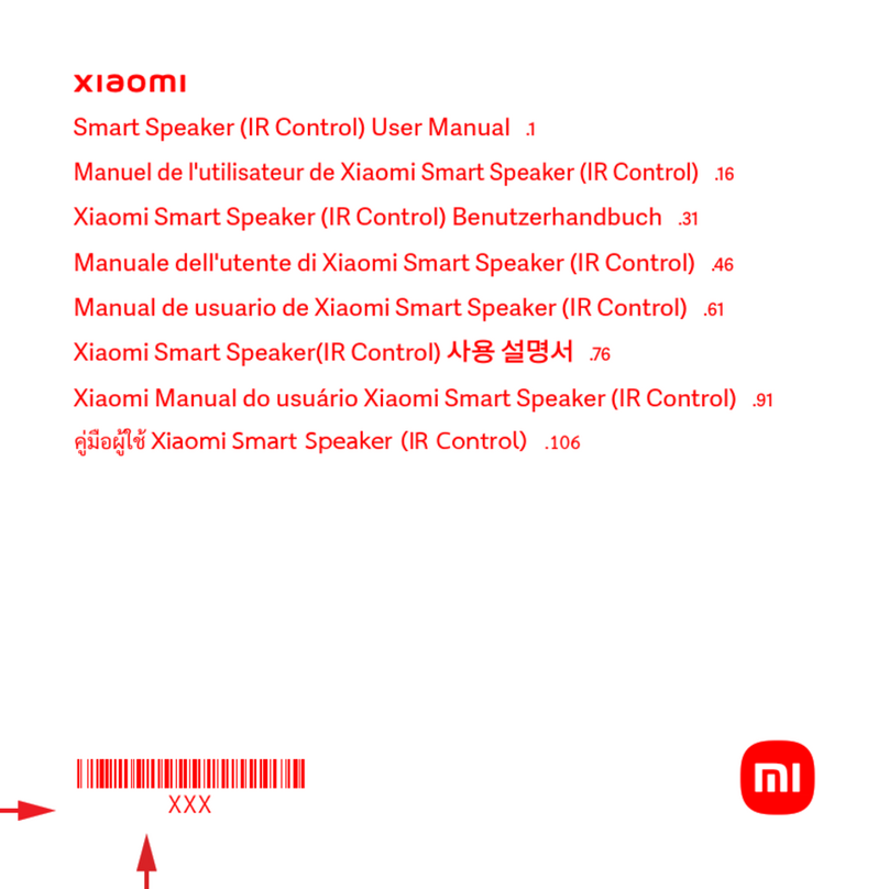 Xiaomi Smart Speaker IR Control user manual
