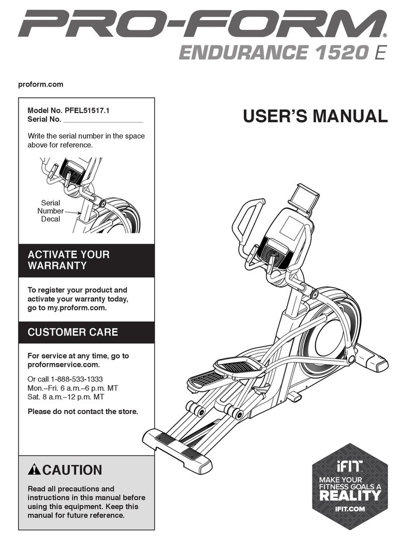 Pro-Form Endurance 1520 E user manual