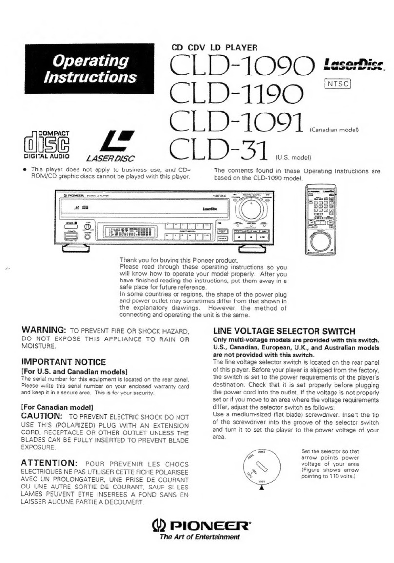 Pioneer LaserDisc CLD-1090 User manual