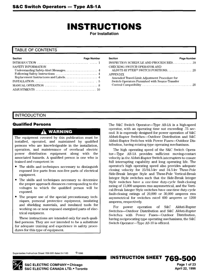S&C AS-1A Instructions for installation
