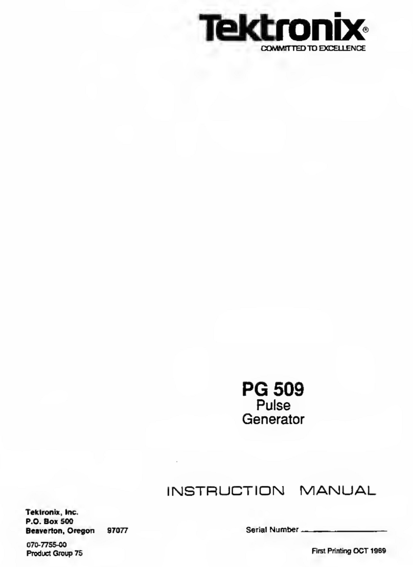 Tektronix PG 509 User manual