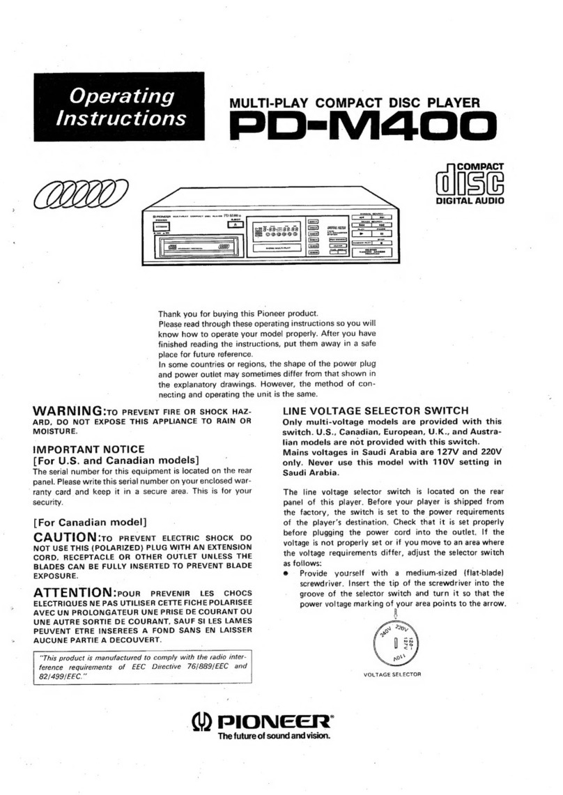 Pioneer PD-M400 User manual