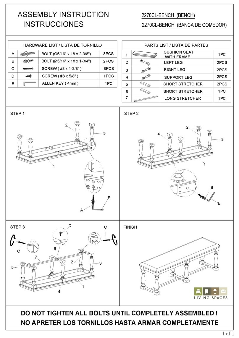 Living Spaces 2270CL-BENCH User manual
