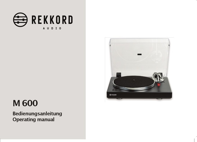 REKKORD AUDIO M 600 operating manual