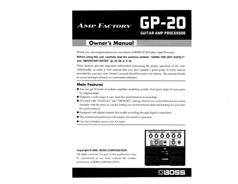 BOSSCO GP-20 owner's manual