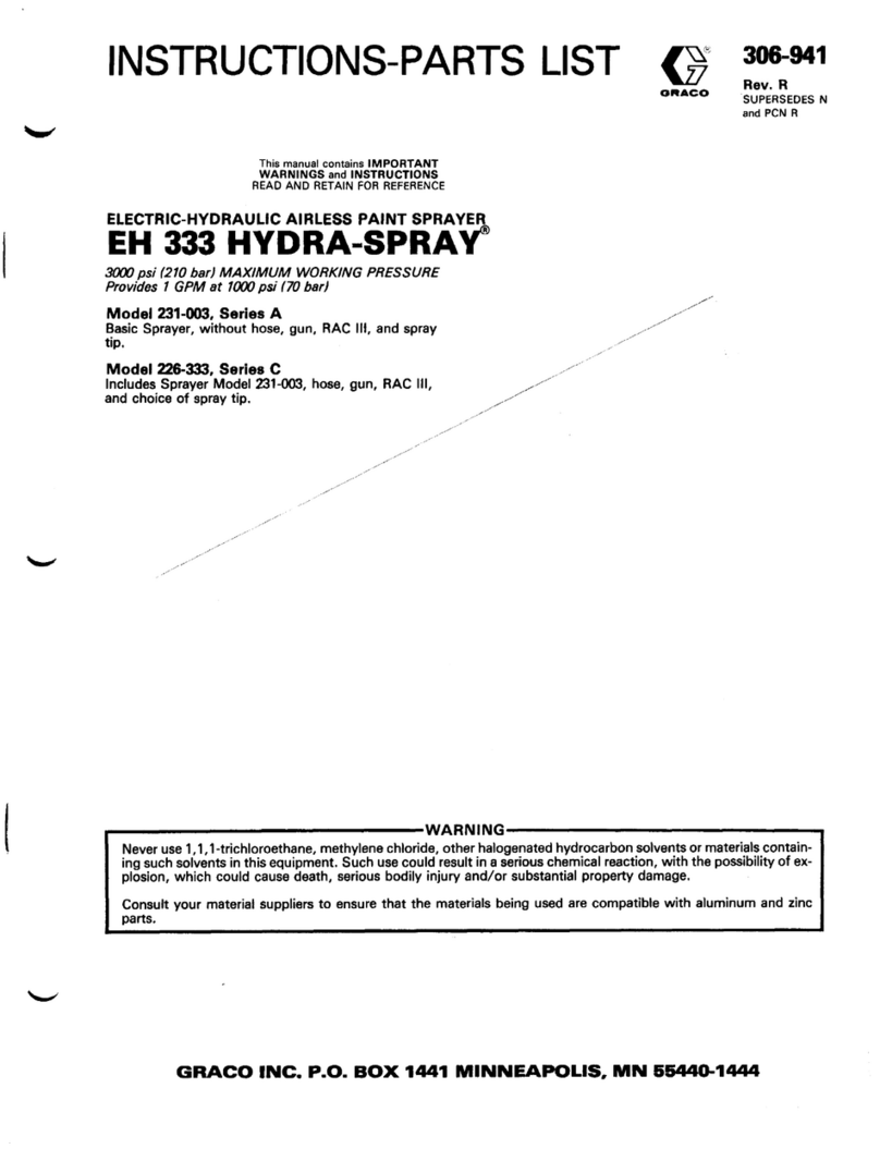 Graco EH 333 HYDRA-SPRAY A Series Operation manual Graco EH 333 HYDRA-SPRAY A Series Operation manual