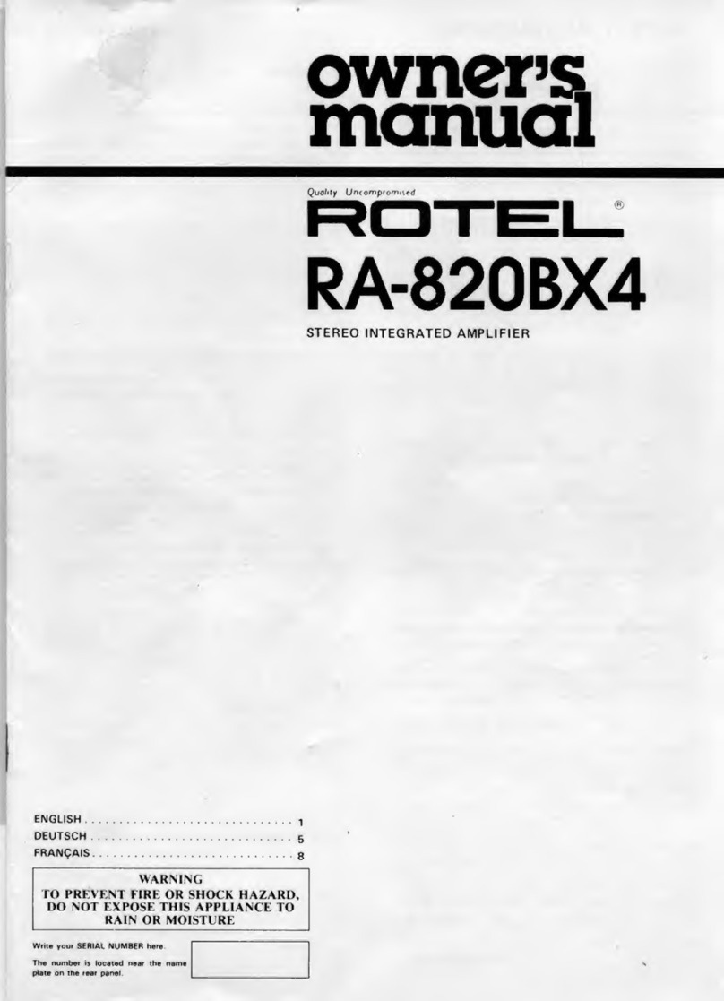 Rotel RA-820BX4 owner's manual