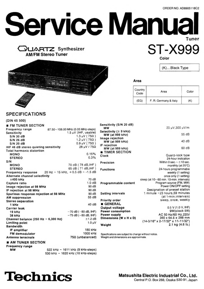 Technics QUARTZ ST-X999 Service manual