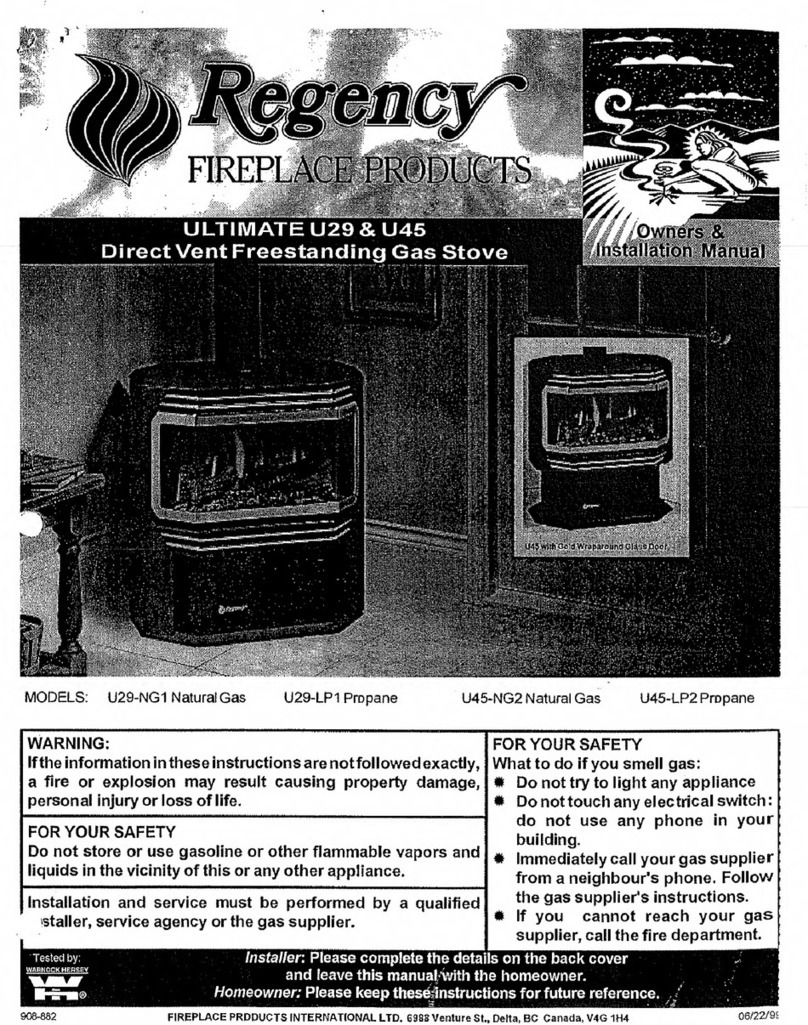 Regency Fireplace Products Ultimate U29 Quick start guide