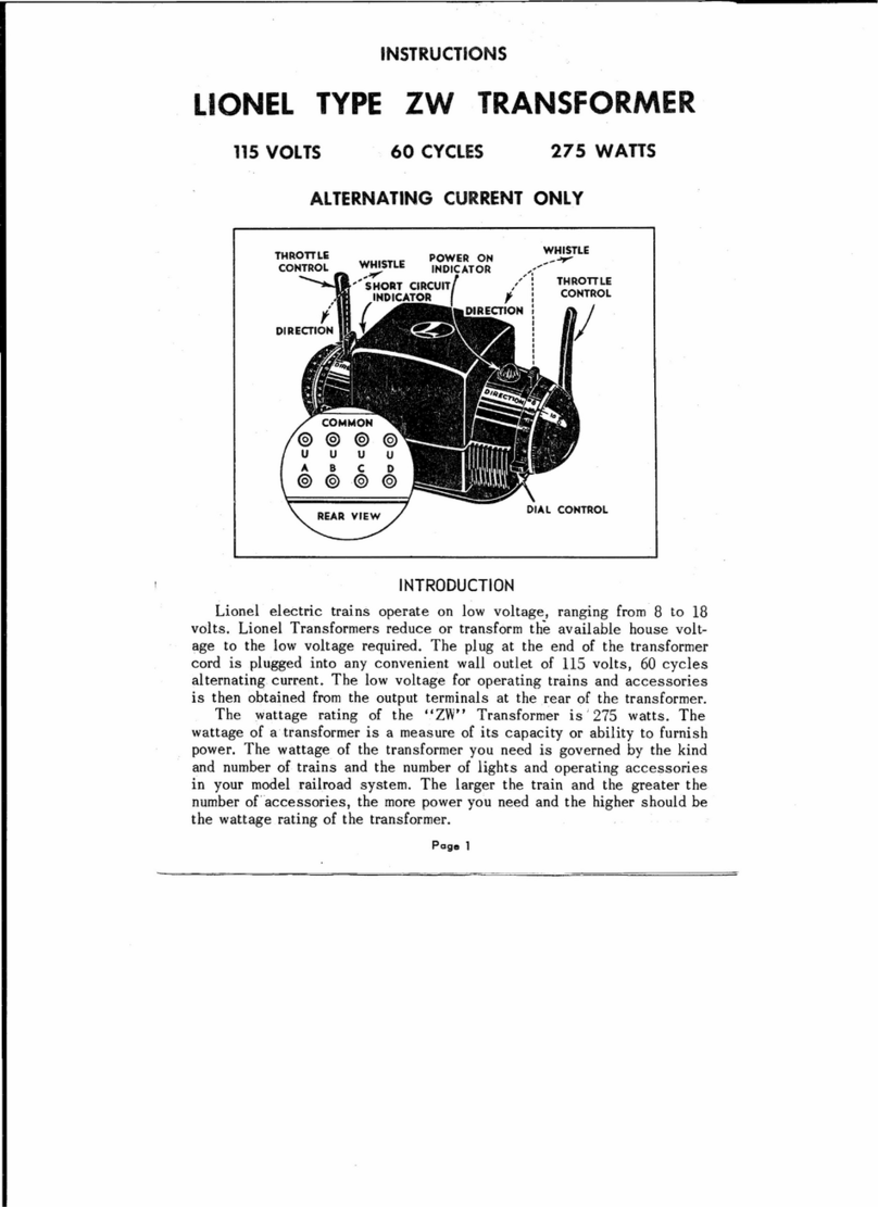 Lionel ZW User manual
