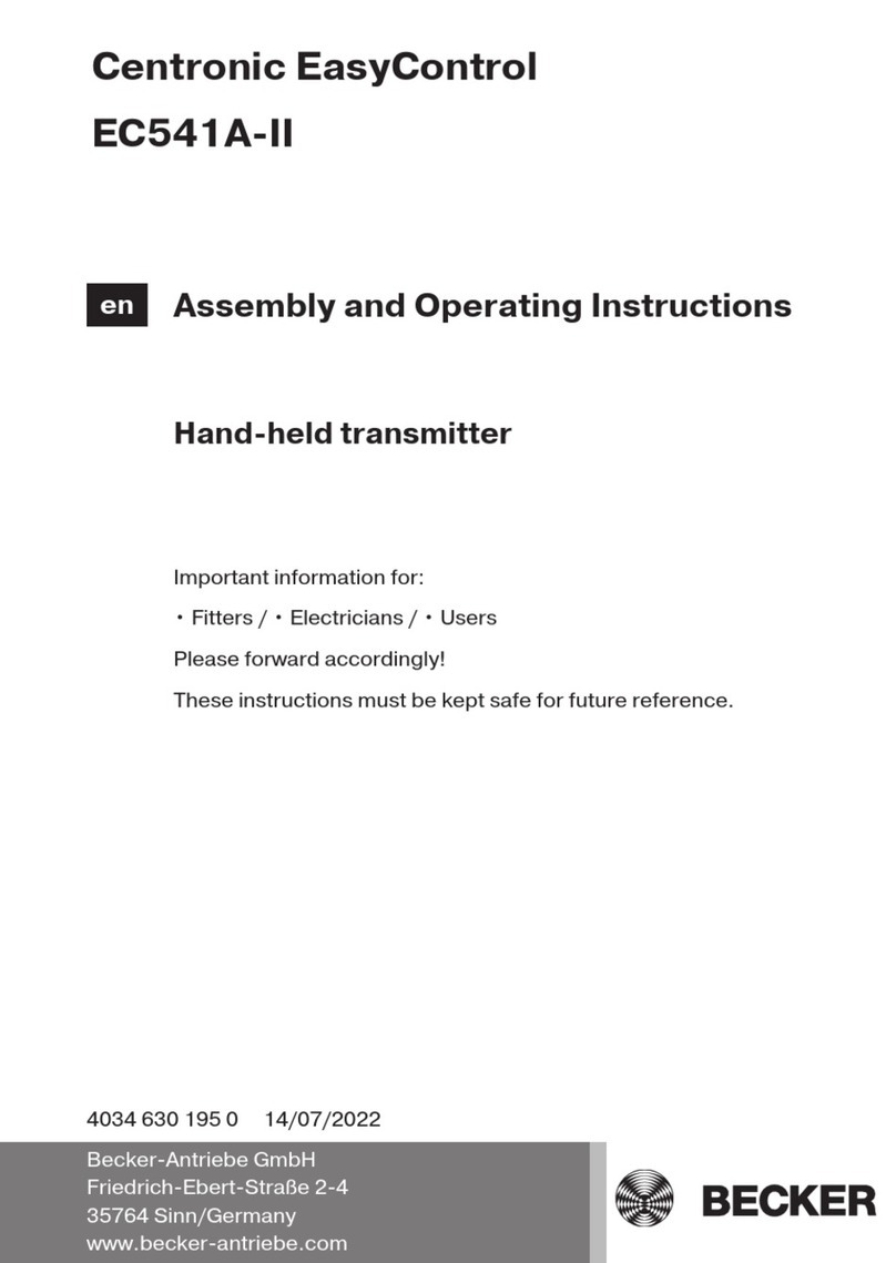 Becker EasyControl EC541A-II Assembly and operating instructions