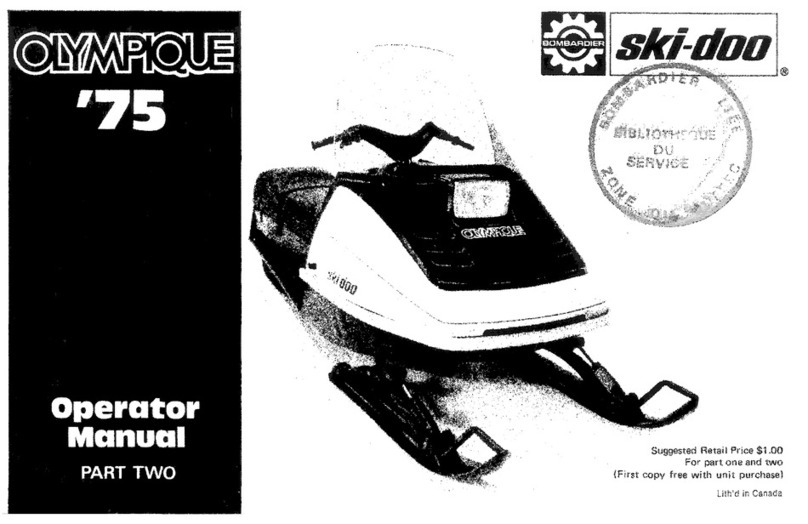 BOMBARDIER ski-doo OLYMPIQUE 1975 Operator's manual