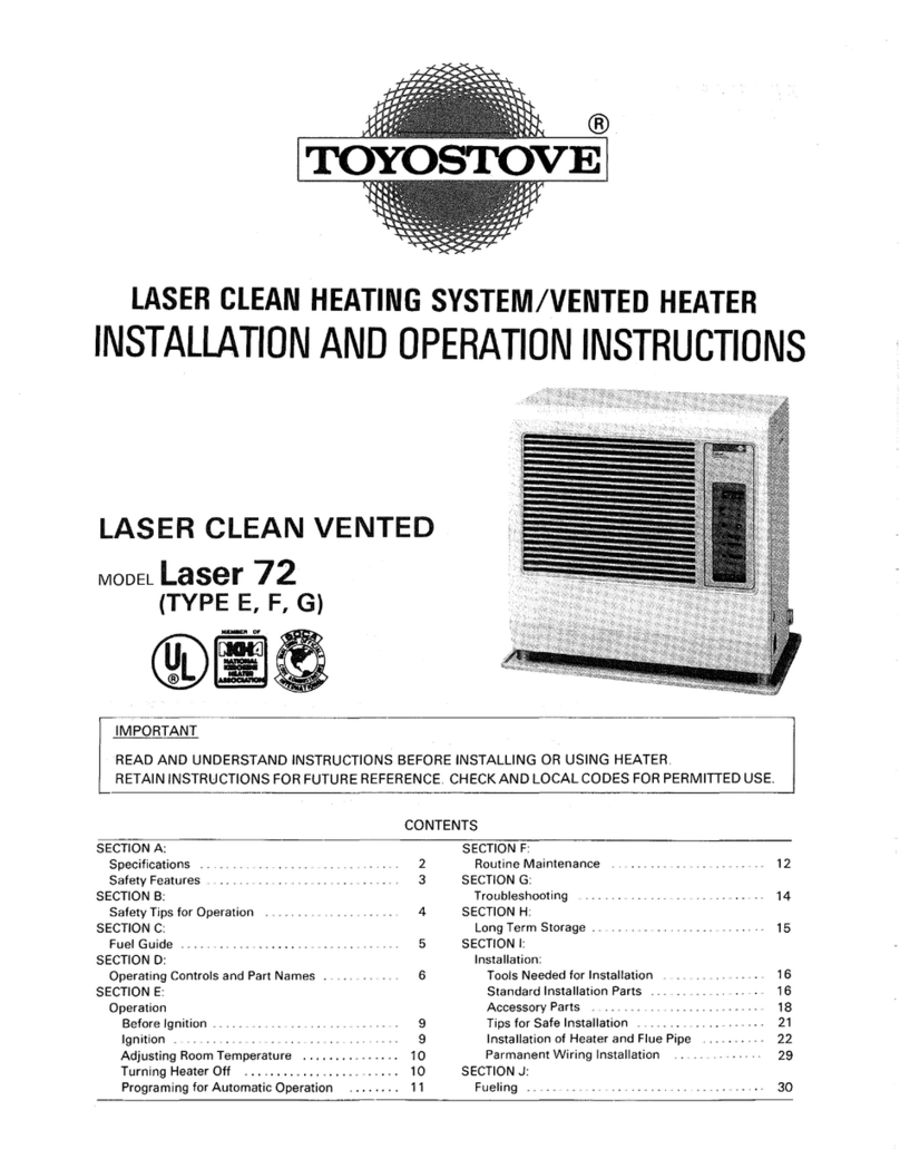 Toyostove Laser 72 Owner's manual