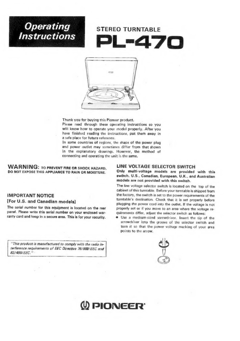 Pioneer PL-470 User manual