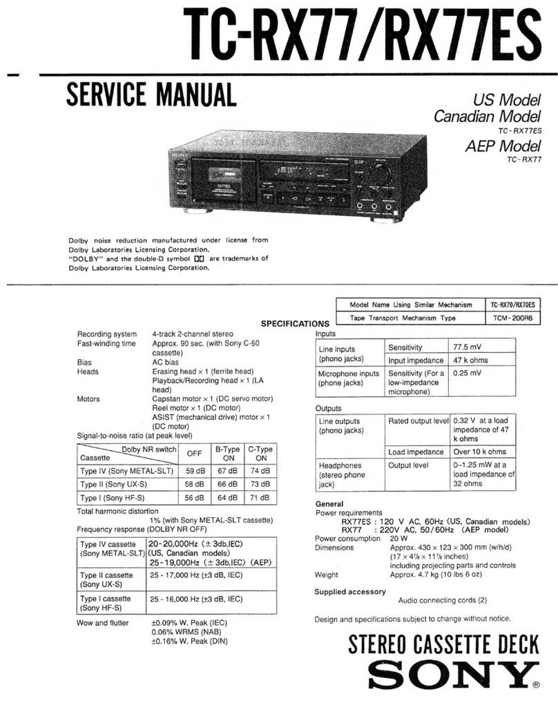 Sony TC-RX77 User manual