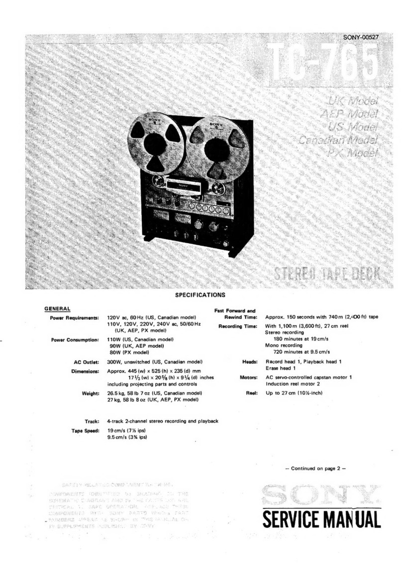 Sony TC-765 Service manual