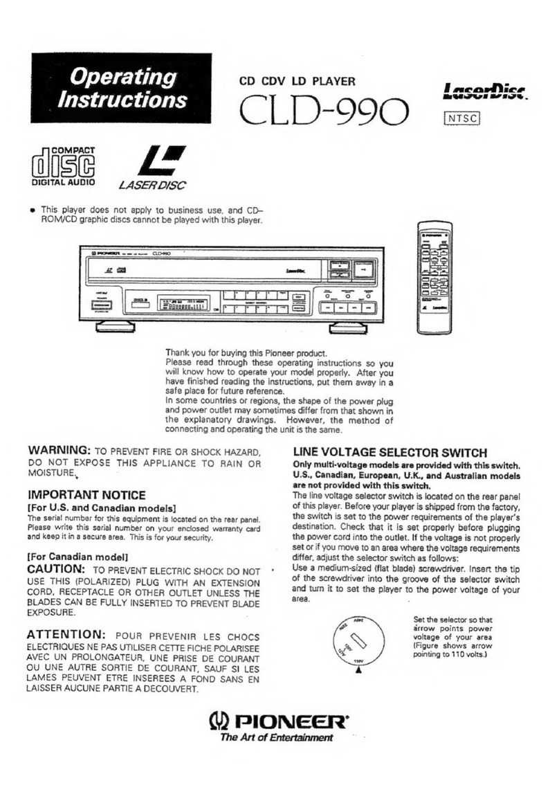 Pioneer LASER DISC CLD-990 User manual