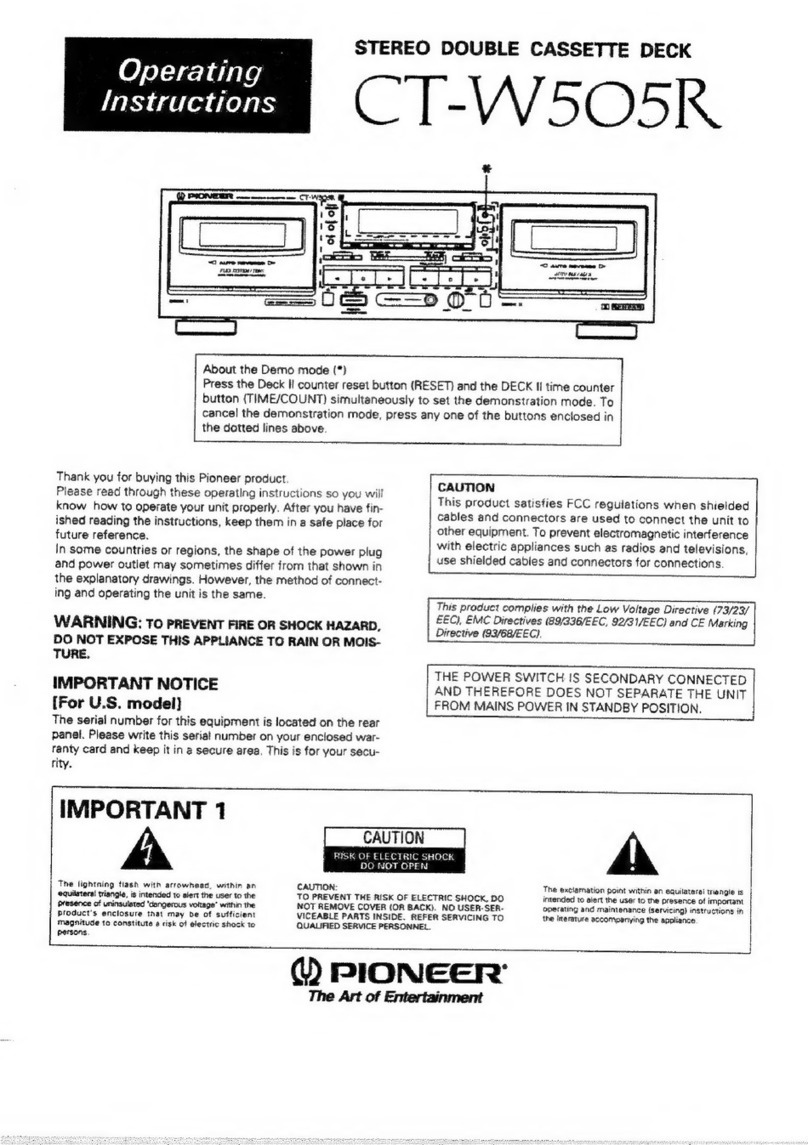 Pioneer CT-W505R operating instructions