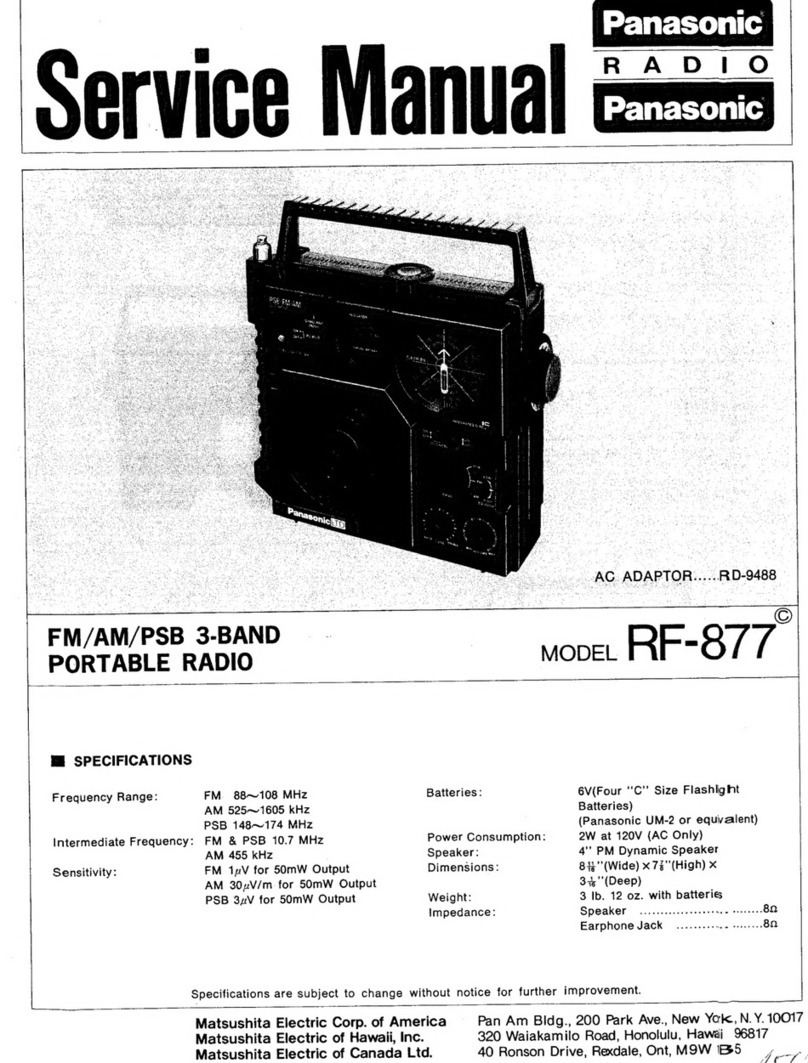 Panasonic RF-877 User manual