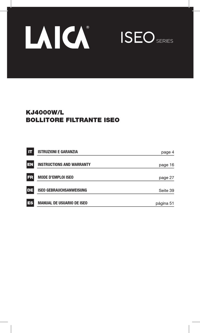 Laica ISEO KJ4000W Instructions and warranty