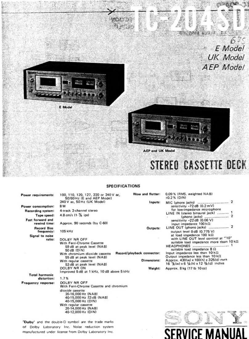 Sony TC-204SD User manual