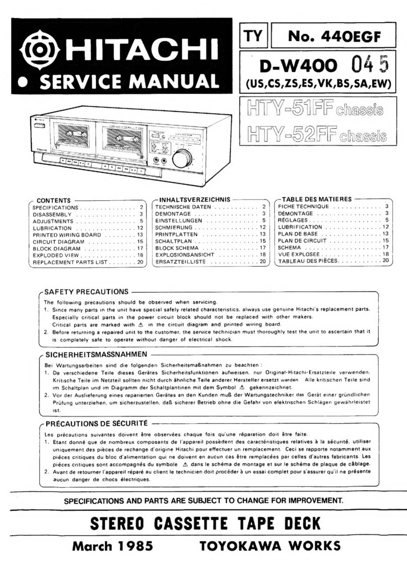Hitachi D-W400 Service manual