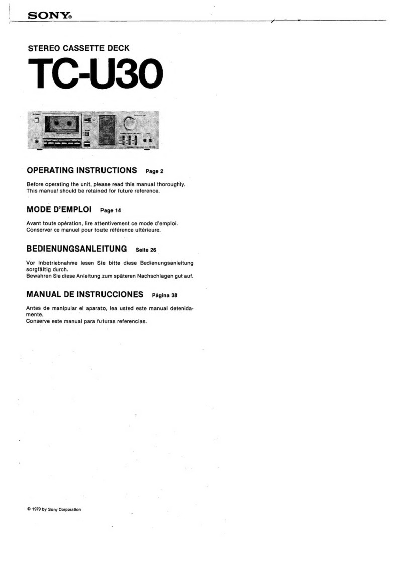 Sony TC-U30 operating instructions