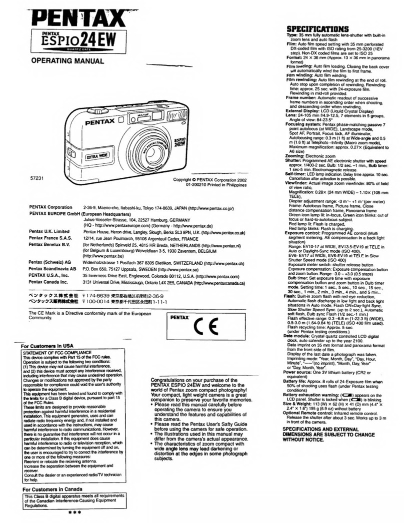 Pentax ESPIO 24EW User manual